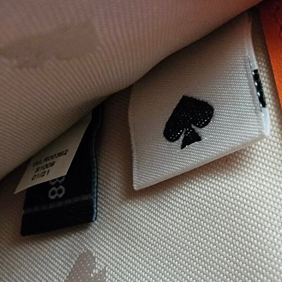 Kate Spade Leila Large Continental Wallet Zipper Closure Orange Pebbled Leather - Picture 10 of 10